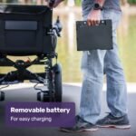 EQUIPMED Electric Folding Wheelchair, Wide Bariatric Chair Seat, Comfortable for S-XL, Long Range, Lithium Battery, Black - Image 4