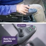 EQUIPMED Electric Folding Wheelchair, Wide Bariatric Chair Seat, Comfortable for S-XL, Long Range, Lithium Battery, Black - Image 7