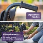 EQUIPMED Electric Folding Wheelchair, Wide Bariatric Chair Seat, Comfortable for S-XL, Long Range, Lithium Battery, Black - Image 8