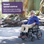 EQUIPMED Electric Folding Wheelchair, Wide Bariatric Chair Seat, Comfortable for S-XL, Long Range, Lithium Battery, Black - Image 10