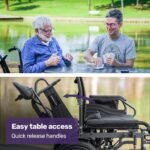 EQUIPMED Electric Folding Wheelchair, Wide Bariatric Chair Seat, Comfortable for S-XL, Long Range, Lithium Battery, Black - Image 11