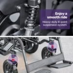 EQUIPMED Electric Folding Wheelchair, Wide Bariatric Chair Seat, Comfortable for S-XL, Long Range, Lithium Battery, Black - Image 13