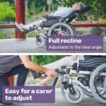 EQUIPMED Power Electric Wheelchair, XL Wide Bariatric Chair Seat, Long Range, Airline Approved, Recline Adjustment, Lithium Battery, 22" Wheels, Headrest, Black - Image 3