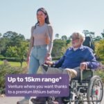 EQUIPMED Power Electric Wheelchair, XL Wide Bariatric Chair Seat, Long Range, Airline Approved, Recline Adjustment, Lithium Battery, 22" Wheels, Headrest, Black - Image 4