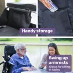 EQUIPMED Power Electric Wheelchair, XL Wide Bariatric Chair Seat, Long Range, Airline Approved, Recline Adjustment, Lithium Battery, 22" Wheels, Headrest, Black - Image 12