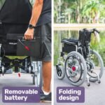 EQUIPMED Power Electric Wheelchair, XL Wide Bariatric Chair Seat, Long Range, Airline Approved, Recline Adjustment, Lithium Battery, 22" Wheels, Headrest, Black - Image 15