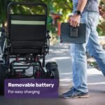 EQUIPMED Electric Folding Wheelchair, Long Range, Airline Approved, Aluminium Frame, Lithium Battery, Black - Image 5