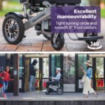 EQUIPMED Power Electric Wheelchair, Airline Approved Wheel Chair, Lightweight, Folding, Long Range, Lithium Batteries, Black & Silver - Image 15