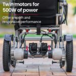 EQUIPMED Power Electric Wheelchair, Airline Approved Wheel Chair, Lightweight, Folding, Long Range, Lithium Batteries, Black & Silver - Image 4