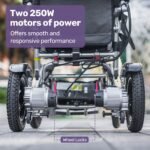 EQUIPMED Power Electric Wheelchair, Long Range, Airline Approved, Alloy, Remote Control, Lithium Battery, Black/Silver - Image 5