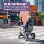 EQUIPMED Power Electric Wheelchair, Long Range, Airline Approved, Alloy, Remote Control, Lithium Battery, Black/Silver - Image 6