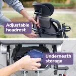 EQUIPMED Power Electric Wheelchair, Long Range, Airline Approved, Alloy, Remote Control, Lithium Battery, Black/Silver - Image 12