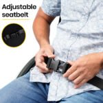 EQUIPMED Extra-Wide Folding Wheelchair, Aluminium Frame, 150kg Capacity, 24 Inch Wheels, Park Brakes, Black - Image 4