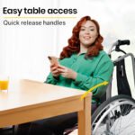 EQUIPMED Extra-Wide Folding Wheelchair, Aluminium Frame, 150kg Capacity, 24 Inch Wheels, Park Brakes, Black - Image 7