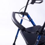 EQUIPMED 4 Wheel Lightweight Rollator Walker, Aluminium Frame, Seat, Carry Bag, for Seniors, Blue - Image 3