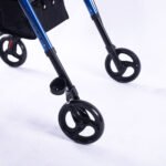 EQUIPMED 4 Wheel Lightweight Rollator Walker, Aluminium Frame, Seat, Carry Bag, for Seniors, Blue - Image 4