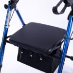 EQUIPMED 4 Wheel Lightweight Rollator Walker, Aluminium Frame, Seat, Carry Bag, for Seniors, Blue - Image 9
