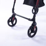 EQUIPMED 4 Wheel Lightweight Rollator Walker, Aluminium Frame, Seat, Carry Bag, for Seniors, Red - Image 7
