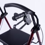 EQUIPMED 4 Wheel Lightweight Rollator Walker, Aluminium Frame, Seat, Carry Bag, for Seniors, Red - Image 9
