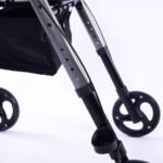 EQUIPMED 4 Wheel Lightweight Rollator Walker, Aluminium Frame, Seat, Carry Bag, for Seniors, Titanium Style - Image 3