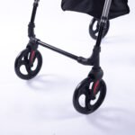 EQUIPMED 4 Wheel Lightweight Rollator Walker, Aluminium Frame, Seat, Carry Bag, for Seniors, Titanium Style - Image 5