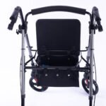 EQUIPMED 4 Wheel Lightweight Rollator Walker, Aluminium Frame, Seat, Carry Bag, for Seniors, Titanium Style - Image 7