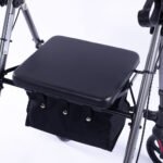 EQUIPMED 4 Wheel Lightweight Rollator Walker, Aluminium Frame, Seat, Carry Bag, for Seniors, Titanium Style - Image 9