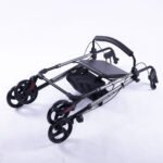 EQUIPMED 4 Wheel Lightweight Rollator Walker, Aluminium Frame, Seat, Carry Bag, for Seniors, Titanium Style - Image 10
