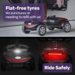 EQUIPMED FreeRoam+ Mid-Sized Lithium Fast Easy Charge Mobility Scooter, Red - Image 8