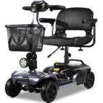 EQUIPMED FreeLite+ Mid-Sized Foldable Electric Mobility Scooter, Lithium Battery, Long Range and Easy Charging, Grey