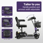 EQUIPMED FreeLite+ Mid-Sized Foldable Electric Mobility Scooter, Lithium Battery, Long Range and Easy Charging, Grey - Image 5