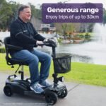 EQUIPMED FreeLite+ Mid-Sized Foldable Electric Mobility Scooter, Lithium Battery, Long Range and Easy Charging, Grey - Image 7