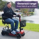 EQUIPMED FreeLite+ Mid-Sized Foldable Electric Mobility Scooter, Lithium Battery, Long Range and Easy Charging, Red - Image 7