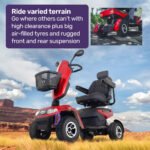 Equipmed ProRider Ultra Large-sized, High Power, Strong Climber, Varied Terrain, 200kg Capacity Mobility Scooter - Red - Image 9