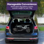 EQUIPMED Ultra-Lightweight Folding Electric Mobility Scooter, 19kg with Battery Removed, 120kg Capacity, Long Range, Brushless Motor, Portable - Image 4