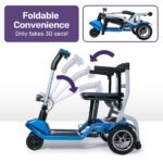 EQUIPMED Ultra-Lightweight Folding Electric Mobility Scooter, 19kg with Battery Removed, 120kg Capacity, Long Range, Brushless Motor, Portable, Blue - Image 3