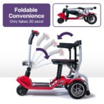 EQUIPMED Ultra-Lightweight Folding Electric Mobility Scooter, 19kg with Battery Removed, 120kg Capacity, Long Range, Brushless Motor, Portable, Red - Image 2