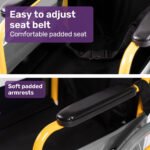 EQUIPMED Kids Paediatric Wheelchair, 100kg Rated, 110-140cm Rider Height, Quick Folding, Adjustable Footrests, 22" Wheels, Yellow - Image 7