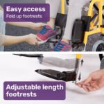 EQUIPMED Kids Paediatric Wheelchair, 100kg Rated, 110-140cm Rider Height, Quick Folding, Adjustable Footrests, 22" Wheels, Yellow - Image 10