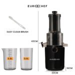EUROCHEF Cold Press Slow Juicer Machine, Large Chute, 200W, Charcoal Grey - Image 2