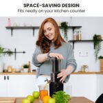 EUROCHEF Cold Press Slow Juicer Machine, Large Chute, 200W, Charcoal Grey - Image 3