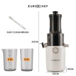 EUROCHEF Cold Press Slow Juicer Machine, Large Chute, 200W, White - Image 2