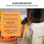 EUROCHEF Cold Press Slow Juicer Machine, Large Chute, 200W, White - Image 6