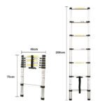 Bullet 2m Telescopic Aluminium Ladder Alloy Extension Extendable Steps - Image 6
