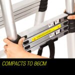 Bullet 3.8m Telescopic Aluminium Ladder Alloy Extension Extendable Steps Multi Portable - Image 9