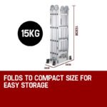 Bullet 5.8m Multipurpose Ladder Aluminium Extension Folding Adjustable Step - Image 3