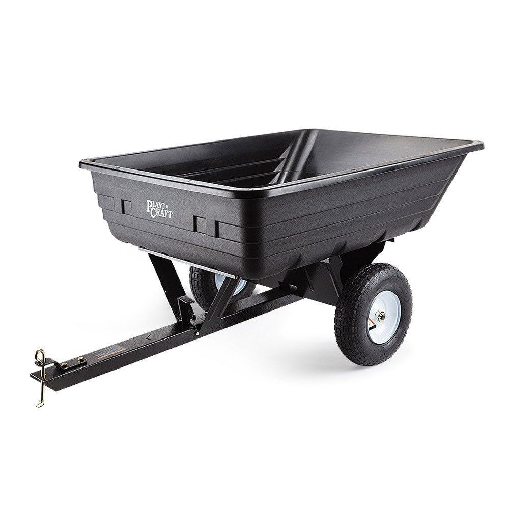 V219-MOWCRTPLTAPD1-44685-00.jpg PLANTCRAFT 400LBS Poly Dump Cart Garden Tip Trailer Tray Tow Quad ATV Ride - Image 1