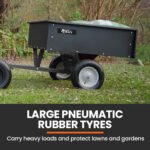 PLANTCRAFT 270kg Capacity Metal Dump Cart Garden Lawn Yard Farm Trolley, Tow Behind Ride on Mower - Image 4