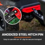 PLANTCRAFT 270kg Capacity Metal Dump Cart Garden Lawn Yard Farm Trolley, Tow Behind Ride on Mower - Image 7