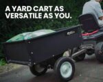 PLANTCRAFT 270kg Capacity Metal Dump Cart Garden Lawn Yard Farm Trolley, Tow Behind Ride on Mower - Image 8